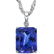 1.8 CTW LAB TANZANITE 10K SOLID WHITE GOLD SQUARE SHAPE