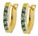 1.3 CTW 14K Solid White Gold Huggie Earrings Green Natu - 2