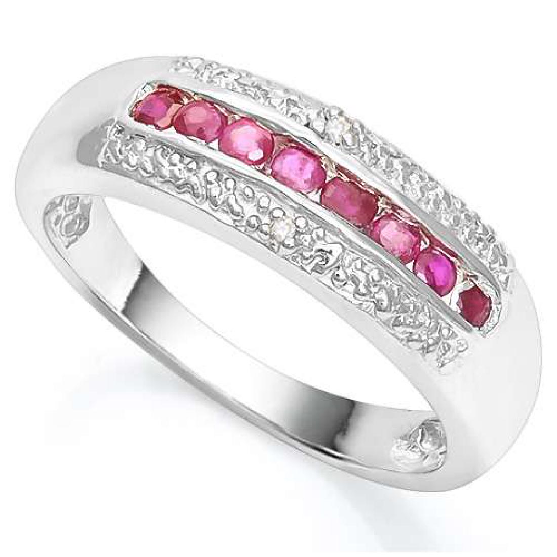 2/5 CTW RUBY & DIAMOND 925 STERLING SILVER RING: 2/5 CTW RUBY & DIAMOND 925 STERLING SILVER RING **|**|** 2/5 CTW RUBY & DIAMOND 925 STERLING SILVER RING #IRS26596