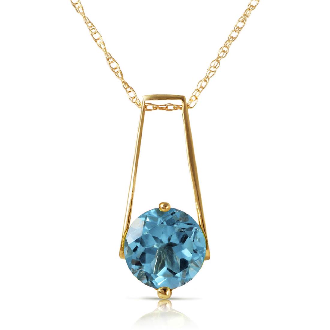 1.45 Carat 14K Solid Gold Love At First Light Blue Topa: 1.45 Carat 14K Solid Gold Love At First Light Blue Topaz Necklace **|**|** Blue Topaz; Metal Color:Yellow Gold; Condition: New With Tags; TWC: 1.45 ;Metal: 14 K. Solid Yellow Gold ;Stone: Natural; Wid