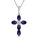 1.88 CTW 14K Solid White Gold Cross Necklace Natural Di