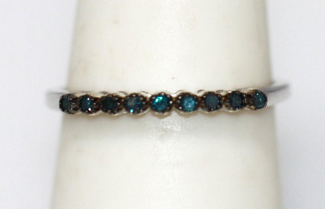 0.50 CTW BLUE DIAMOND RING .925 STERLING SILVER: 0.50 CTW BLUE DIAMOND RING .925 STERLING SILVER **|**|** 0.50 CTW BLUE DIAMOND RING .925 STERLING SILVER #IRS47327