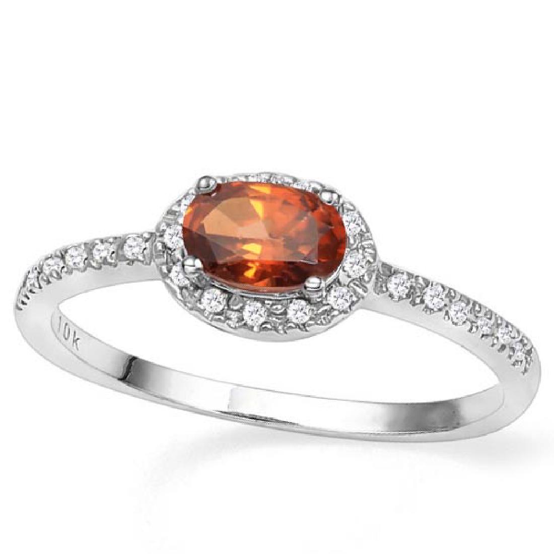 0.65 CT GENUINE GARNET & GENUINE DIAMOND (24 PCS) 10KT: 0.65 CT GENUINE GARNET & GENUINE DIAMOND (24 PCS) 10KT SOLID WHITE GOLD RING **|**|** 0.65 CT GENUINE GARNET & GENUINE DIAMOND (24 PCS) 10KT SOLID WHITE GOLD RING #IRS56549