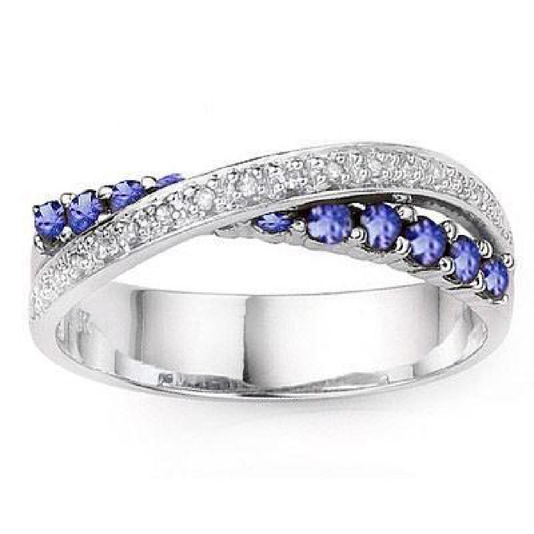1/3 CT TANZANITE DIAMOND 925 STERLING SILVER RING: 1/3 CT TANZANITE DIAMOND 925 STERLING SILVER RING **|**|** Total Weight by Gram: 2.57-stone 1 carat: 0.33-stone 2 carat: 0.02 #IRS36336