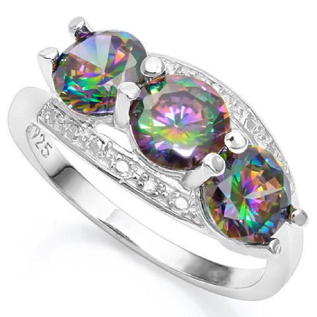 3 CARAT CREATED MYSTIC GEMSTONE GENUINE DIAMOND 925 ST: 3 CARAT CREATED MYSTIC GEMSTONE GENUINE DIAMOND 925 STERLING SILVER RING **|**|** Total Weight by Gram: 4.2-stone 1 carat: 3-stone 2 carat: 0.01 #IRS36311