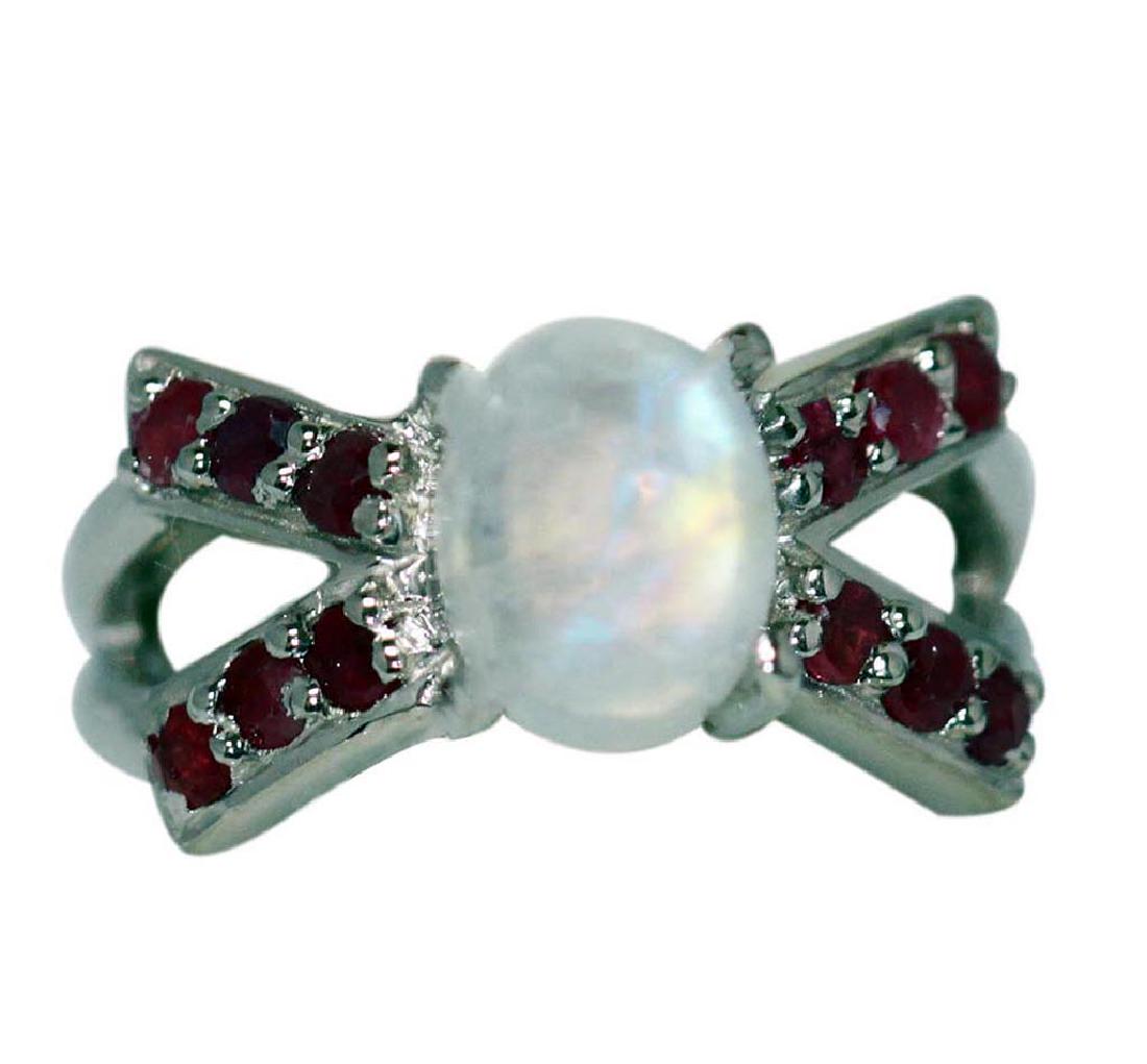 3.60 CTW RAINBOW AND RUBY RING .925 STERLING SILVER: 3.60 CTW RAINBOW AND RUBY RING .925 STERLING SILVER **|**|** 2.69 CTW RAINBOW AND 0.91 CTW RUBY RING .925 STERLING SILVER #IRS47916