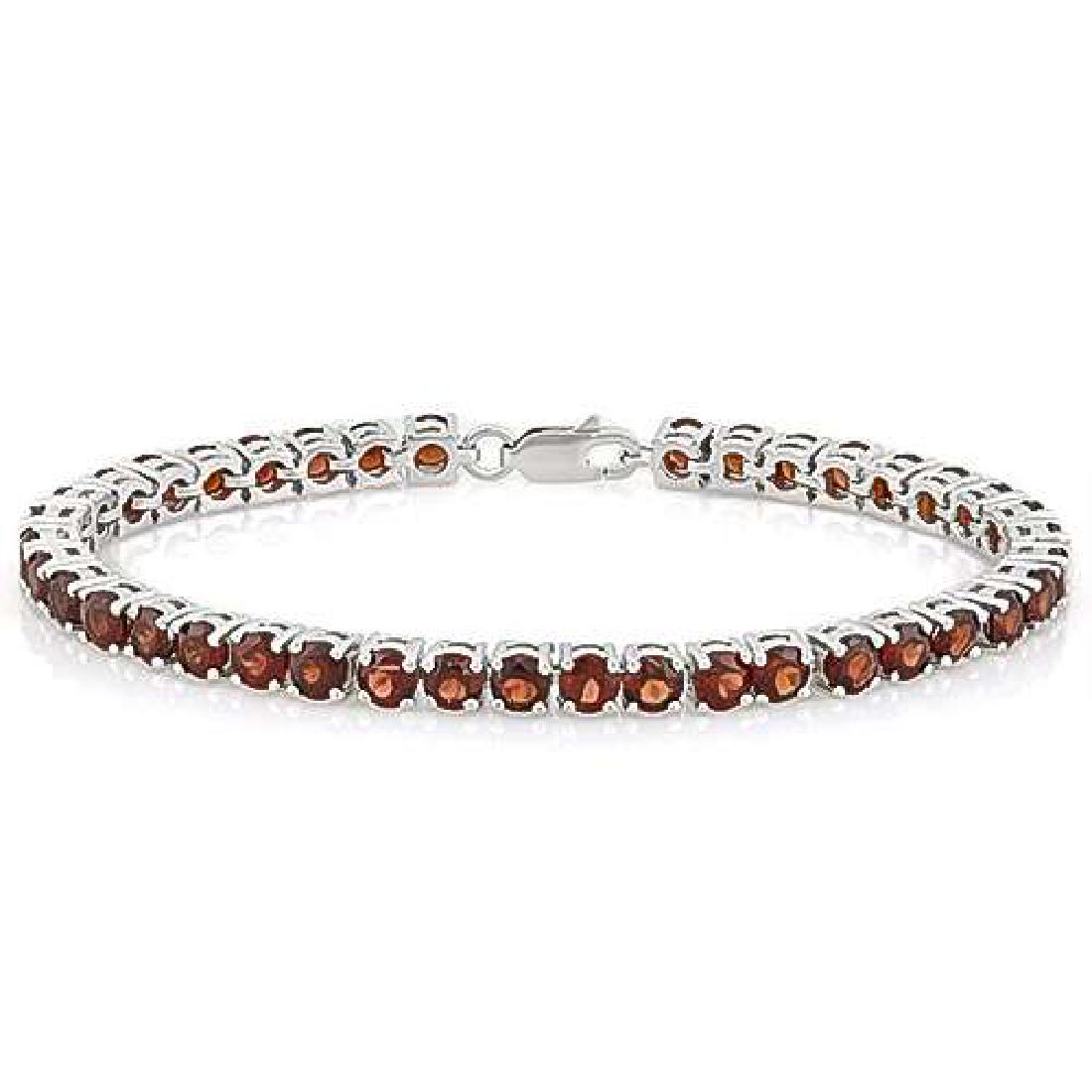12 .50 CTW GARNET 925 STERLING SILVER TENNIS BRACELET: 12 .50 CTW GARNET 925 STERLING SILVER TENNIS BRACELET **|**|** 12 .50 CTW GARNET 925 STERLING SILVER TENNIS BRACELET #IRS26557