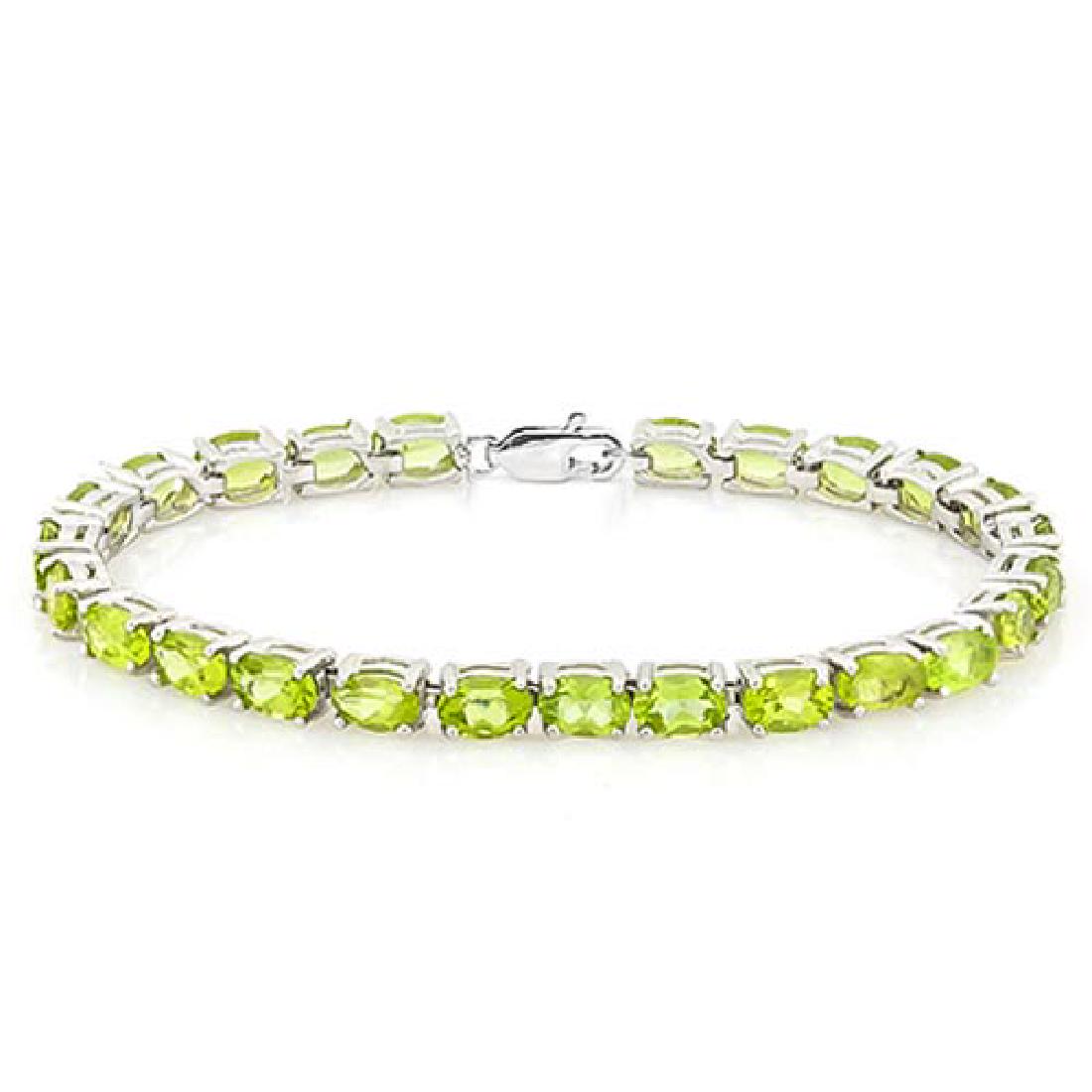 13.73 CTW (26 PCS) PERIDOT 925 STERLING SILVER TENNIS B: 13.73 CTW (26 PCS) PERIDOT 925 STERLING SILVER TENNIS BRACELET **|**|** 13.73 CTW (26 PCS) PERIDOT 925 STERLING SILVER TENNIS BRACELET #IRS56827