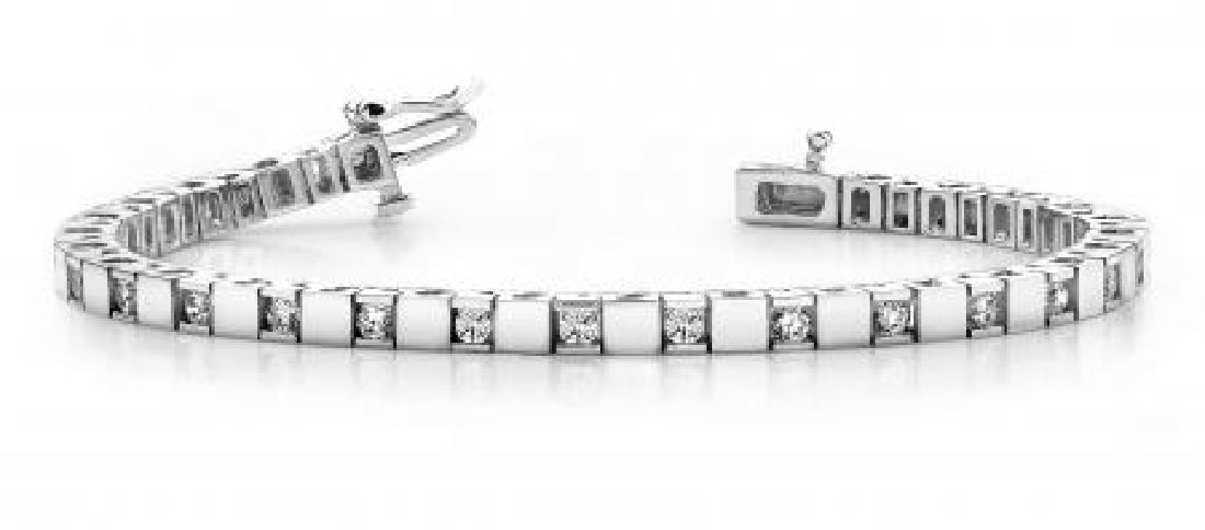 14K WHITE GOLD 1 CTW G-H I1/I2 ALTERNATING DIAMOND BLOC: 14K WHITE GOLD 1 CTW G-H I1/I2 ALTERNATING DIAMOND BLOCK TENNIS BRACELET **|**|** 14K WHITE GOLD 1 CTW G-H I1/I2 ALTERNATING DIAMOND BLOCK TENNIS BRACELET #IRS23458