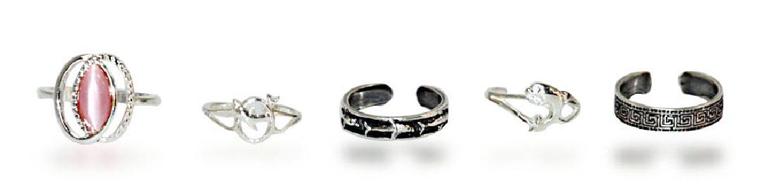 Deal of The day Mix of Muti Color Ring Set of 5 .925 St: Deal of The day Mix of Muti Color Ring Set of 5 .925 St **|**|** Deal of The day Mix of Muti Color Ring Set of 5 .925 Sterling Silver Plated Pink CZ Ring Silver Engraved Toe RingSilver Dolphin toe Rin