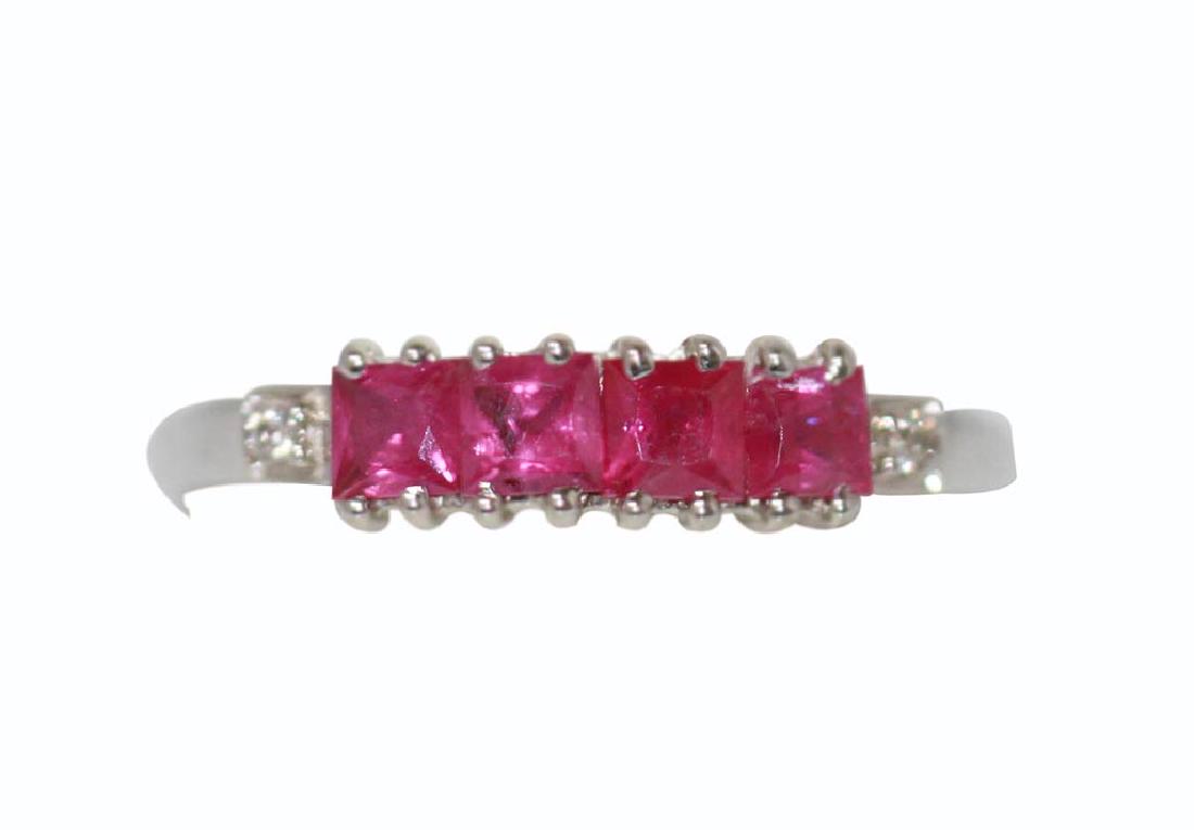 0.78 CTW RUBY & DIAMOND RING .925 STERLING SILVER: 0.78 CTW RUBY & DIAMOND RING .925 STERLING SILVER **|**|** 0.78 CTW RUBY & DIAMOND RING .925 STERLING SILVER #IRS46245