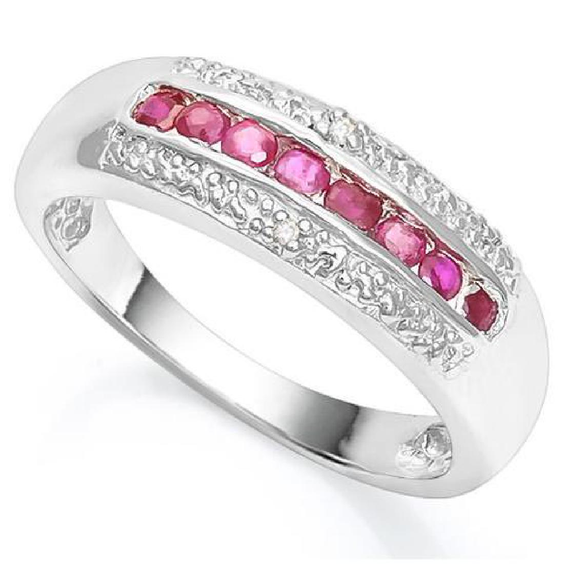 2/5 CT RUBY DIAMOND 925 STERLING SILVER RING: 2/5 CT RUBY DIAMOND 925 STERLING SILVER RING **|**|** Total Weight by Gram: 3.58-stone 1 carat: 0.4-stone 2 carat: 0.01 #IRS36339