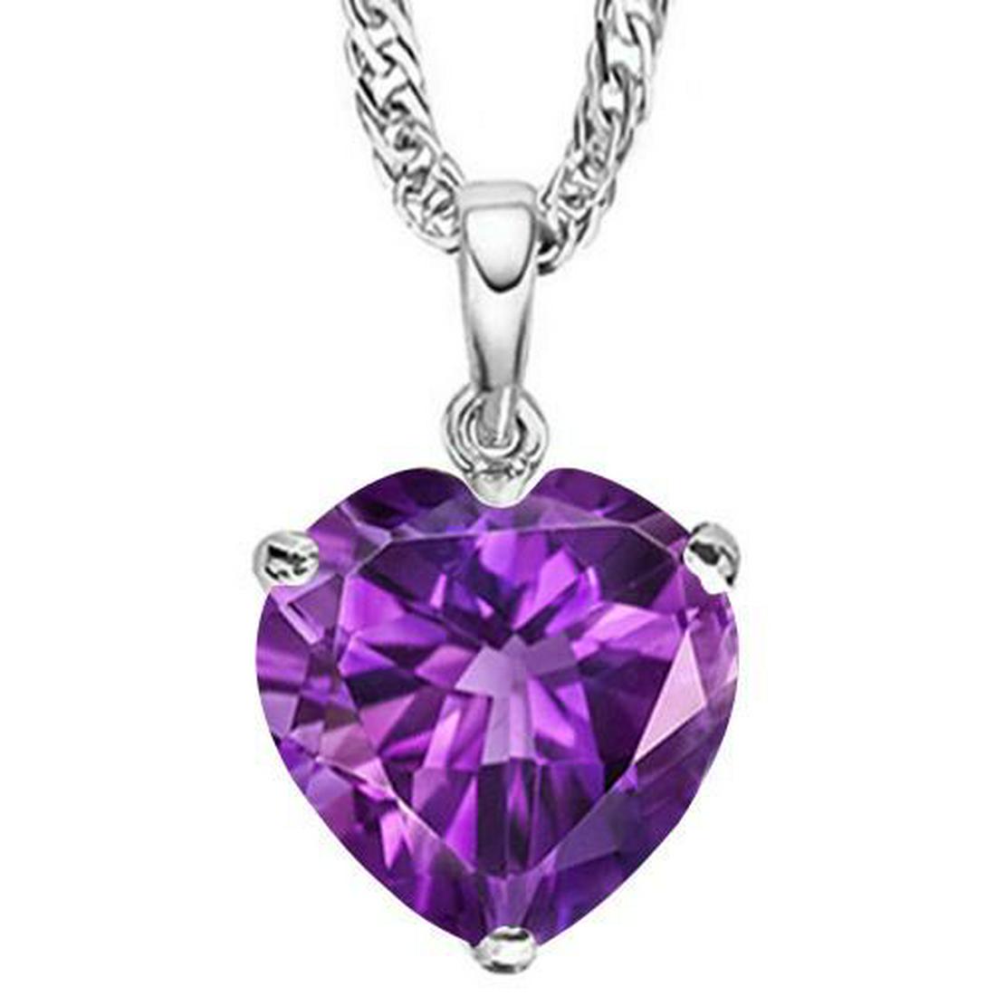 0.7 CTW AMETHYST 10K SOLID WHITE GOLD HEART SHAPE PENDA: 0.7 CTW AMETHYST 10K SOLID WHITE GOLD HEART SHAPE PENDANT **|**|** 0.7 CTW AMETHYST 10K SOLID WHITE GOLD HEART SHAPE PENDANT-Total Weight by Gram: 0.33-stone 1 CTW: 0.7 #IRS36902