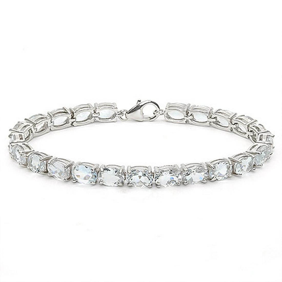 15.25 CT AQUAMARINE 925 STERLING SILVER TENNIS BRACELET: 15.25 CT AQUAMARINE 925 STERLING SILVER TENNIS BRACELET IN OVAL SHAPE **|**|** 15.25 CT AQUAMARINE 925 STERLING SILVER TENNIS BRACELET IN OVAL SHAPE #IRS50063