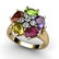 Genuine 2.73 ctw 10k Multi-Color Gemstone Diamond Ring