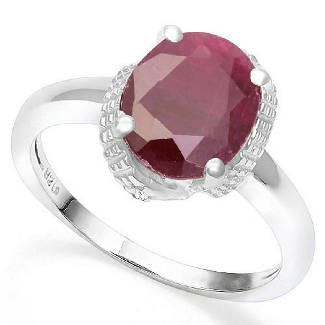 .925 STERLING SILVER 3.73 CTW RUBY & DIAMOND COCKTAIL R: .925 STERLING SILVER 3.73 CTW RUBY & DIAMOND COCKTAIL RING **|**|** .925 STERLING SILVER 3.73 CTW RUBY & DIAMOND COCKTAIL RING #IRS19927