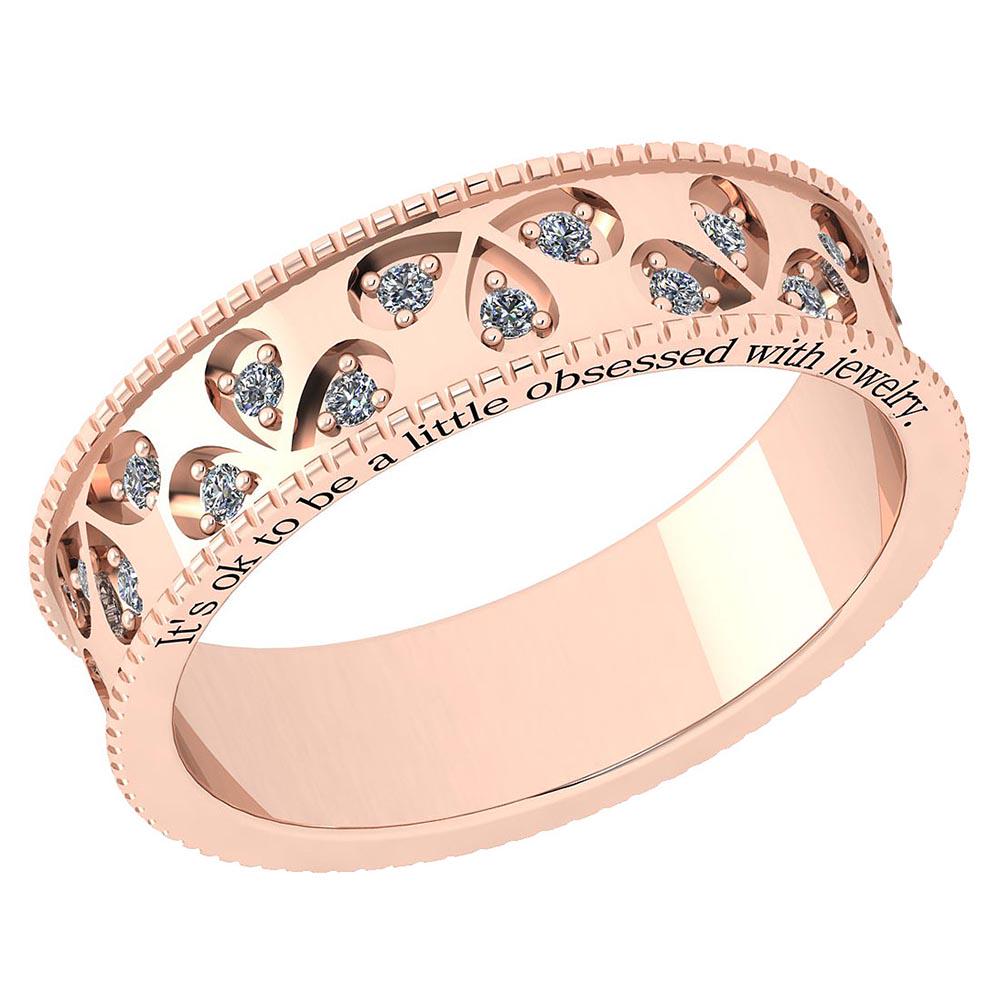 Certified 0.24 Ctw Diamond VS/SI1 10K Rose Gold Band Ri: Certified 0.24 Ctw Diamond VS/SI1 10K Rose Gold Band Ring Made In USA **|**|** Center Stone Approx Weight ; 0.24 Ctw (30 Pcs Round) Stone Color: White G-H Diamond Stone Clarity: VS/SI1 Color Stone Set