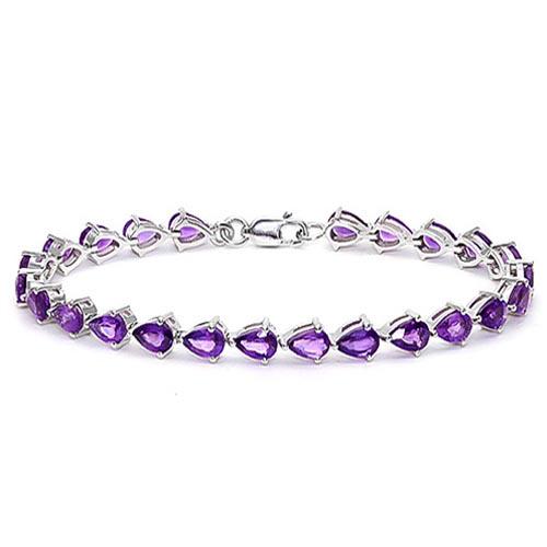 8.9 CTW (24 PCS) AMETHYST 925 STERLING SILVER TENNIS BR: 8.9 CTW (24 PCS) AMETHYST 925 STERLING SILVER TENNIS BRACELET **|**|** 8.9 CTW (24 PCS) AMETHYST 925 STERLING SILVER TENNIS BRACELET #IRS56841