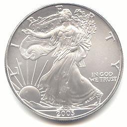 2003 1 oz Silver American Eagle BU: 2003 1 oz Silver American Eagle BU **|**|** 2003 1 oz Silver American Eagle BU #IRS96647