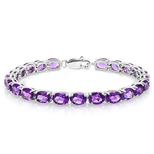 18.2 CTW (23 PCS) AMETHYST 925 STERLING SILVER TENNIS B: 18.2 CTW (23 PCS) AMETHYST 925 STERLING SILVER TENNIS BRACELET **|**|** 18.2 CTW (23 PCS) AMETHYST 925 STERLING SILVER TENNIS BRACELET #IRS56832