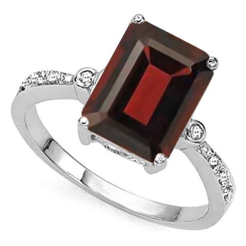 3.91 CTW GARNET & GENUINE DIAMOND (8 PCS) 10KT SOLID WH: 3.91 CTW GARNET & GENUINE DIAMOND (8 PCS) 10KT SOLID WHITE GOLD RING **|**|** 3.91 CTW GARNET & GENUINE DIAMOND (8 PCS) 10KT SOLID WHITE GOLD RING #IRS80854