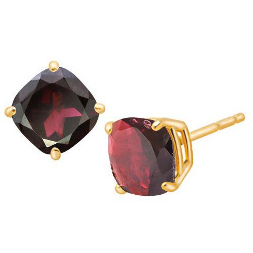 2.15 CTW GARNET 10K SOLID YELLOW GOLD CUSHION SHAPE EAR: 2.15 CTW GARNET 10K SOLID YELLOW GOLD CUSHION SHAPE EARRING **|**|** 2.15 CTW GARNET 10K SOLID YELLOW GOLD CUSHION SHAPE EARRING #IRS56706