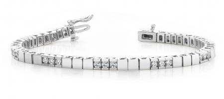 14K WHITE GOLD 1 CTW G-H SI2/SI3 DIAMOND BUILDING BLOCK: 14K WHITE GOLD 1 CTW G-H SI2/SI3 DIAMOND BUILDING BLOCK TENNIS BRACELET **|**|** 14K WHITE GOLD 1 CTW G-H SI2/SI3 DIAMOND BUILDING BLOCK TENNIS BRACELET #IRS20076