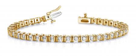 14KT YELLOW GOLD 3 CTW G-H VS2/SI1 DOUBLE CURVE LINK DI: 14KT YELLOW GOLD 3 CTW G-H VS2/SI1 DOUBLE CURVE LINK DIAMOND TENNIS BRACELET **|**|** 14KT YELLOW GOLD 3 CTW G-H VS2/SI1 DOUBLE CURVE LINK DIAMOND TENNIS BRACELET #IRS20172
