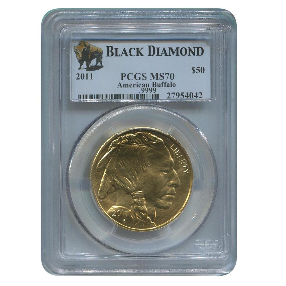 Certified Uncirculated Gold Buffalo One Ounce 2011 MS70: Certified Uncirculated Gold Buffalo One Ounce 2011 MS70 PCGS Black Diamond **|**|** Certified Uncirculated Gold Buffalo One Ounce 2011 MS70 PCGS Black Diamond #IRS58903