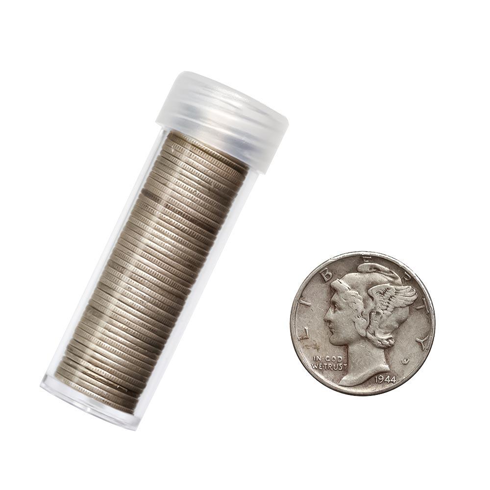 90% Silver Mercury Dimes Roll (50 pcs.): 90% Silver Mercury Dimes Roll (50 pcs.) **|**|** 90% Silver Mercury Dimes Roll (50 pcs.) #IRS46374