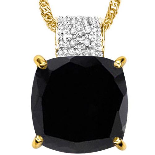 7.0 CTW BLACK SAPPHIRE & GENUINE DIAMOND (8 PCS) 10KT S: 7.0 CTW BLACK SAPPHIRE & GENUINE DIAMOND (8 PCS) 10KT SOLID YELLOW GOLD PENDANT **|**|** 7.0 CTW BLACK SAPPHIRE & GENUINE DIAMOND (8 PCS) 10KT SOLID YELLOW GOLD PENDANT #IRS80883
