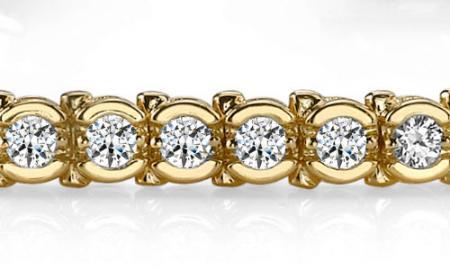 14K YELLOW GOLD 1 CTW G-H VS2/SI1 ROUND PRONG SET TENNI: 14K YELLOW GOLD 1 CTW G-H VS2/SI1 ROUND PRONG SET TENNIS BRACELET **|**|** 14K YELLOW GOLD 1 CTW G-H VS2/SI1 ROUND PRONG SET TENNIS BRACELET #IRS19958