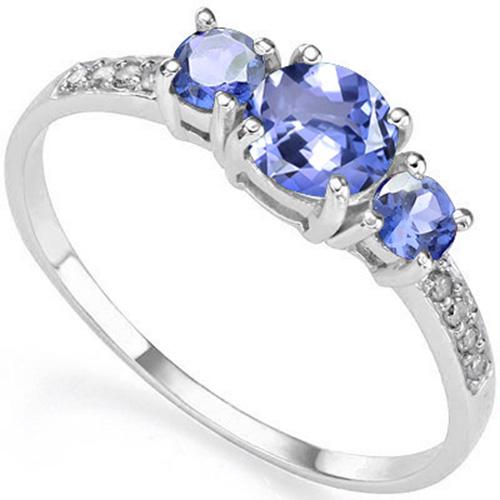0.73 CT TANZANITE AND ACCENT DIAMOND 0.04 CT 10KT SOLID: 0.73 CT TANZANITE AND ACCENT DIAMOND 0.04 CT 10KT SOLID WHITE GOLD RING **|**|** 0.73 CT TANZANITE AND ACCENT DIAMOND 0.04 CT 10KT SOLID WHITE GOLD RING #IRS94030