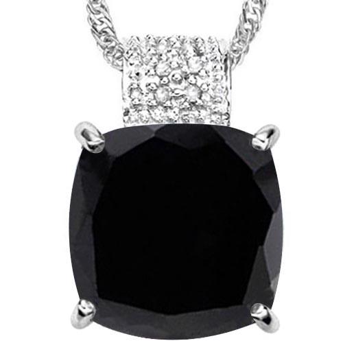 7.0 CTW BLACK SAPPHIRE & GENUINE DIAMOND (8 PCS) 10KT S: 7.0 CTW BLACK SAPPHIRE & GENUINE DIAMOND (8 PCS) 10KT SOLID WHITE GOLD PENDANT **|**|** 7.0 CTW BLACK SAPPHIRE & GENUINE DIAMOND (8 PCS) 10KT SOLID WHITE GOLD PENDANT #IRS80851