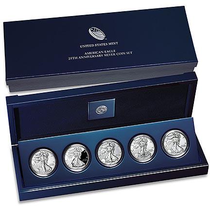 2011 American Eagle 25th Anniversary 5pc Silver Set Ori: 2011 American Eagle 25th Anniversary 5pc Silver Set Original Box **|**|** 2011 American Eagle 25th Anniversary 5pc Silver Set Original Box #IRS46315