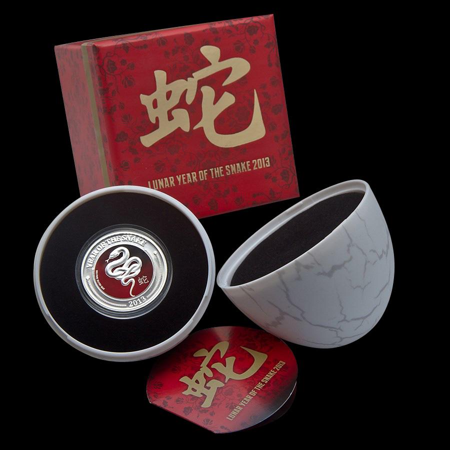 2013 Niue 1/2 oz Silver Lunar Snake with Reptile Egg Ca: 2013 Niue 1/2 oz Silver Lunar Snake with Reptile Egg Case **|**|** 2013 Niue 1/2 oz Silver Lunar Snake with Reptile Egg Case #IRS88621