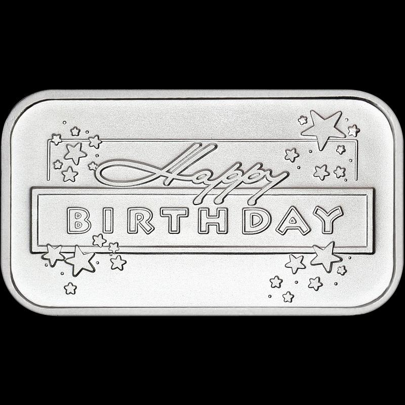 Happy Birthday Stars 1oz .999 Silver Bar: Happy Birthday Stars 1oz .999 Silver Bar **|**|** Happy Birthday Stars 1oz .999 Silver Bar #IRS84789