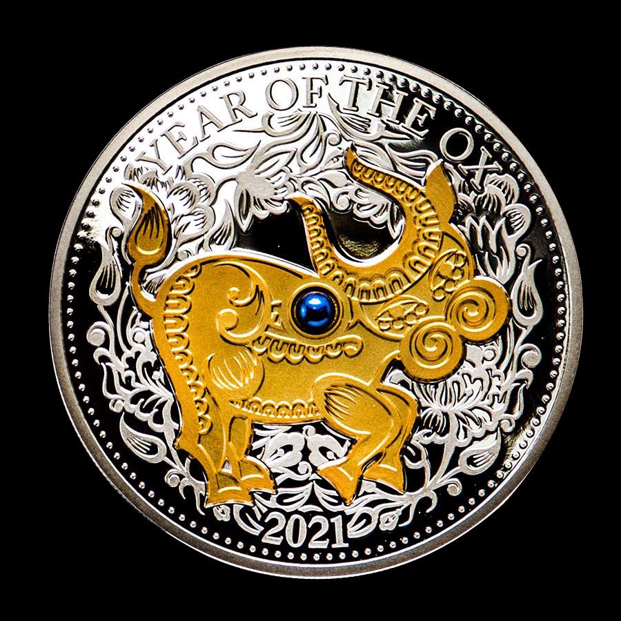 2021 Fiji 1 oz Silver Year of the Ox Proof (Gold Gilded: 2021 Fiji 1 oz Silver Year of the Ox Proof (Gold Gilded w/Pearl) **|**|** 2021 Fiji 1 oz Silver Year of the Ox Proof (Gold Gilded w/Pearl) #IRS88640