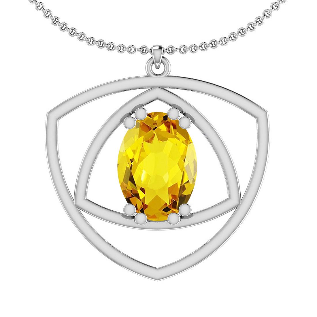 Certified 2.50 Ctw Lemon Topaz 10K White Gold Victorian: Certified 2.50 Ctw Lemon Topaz 10K White Gold Victorian Style Pendant **|**|** Center Stone Approx Weight: 2.50 Ctw (1 Pcs Oval) Center Stone Color: Lemon Topaz Center Stone Setting: Prong Metal Appro