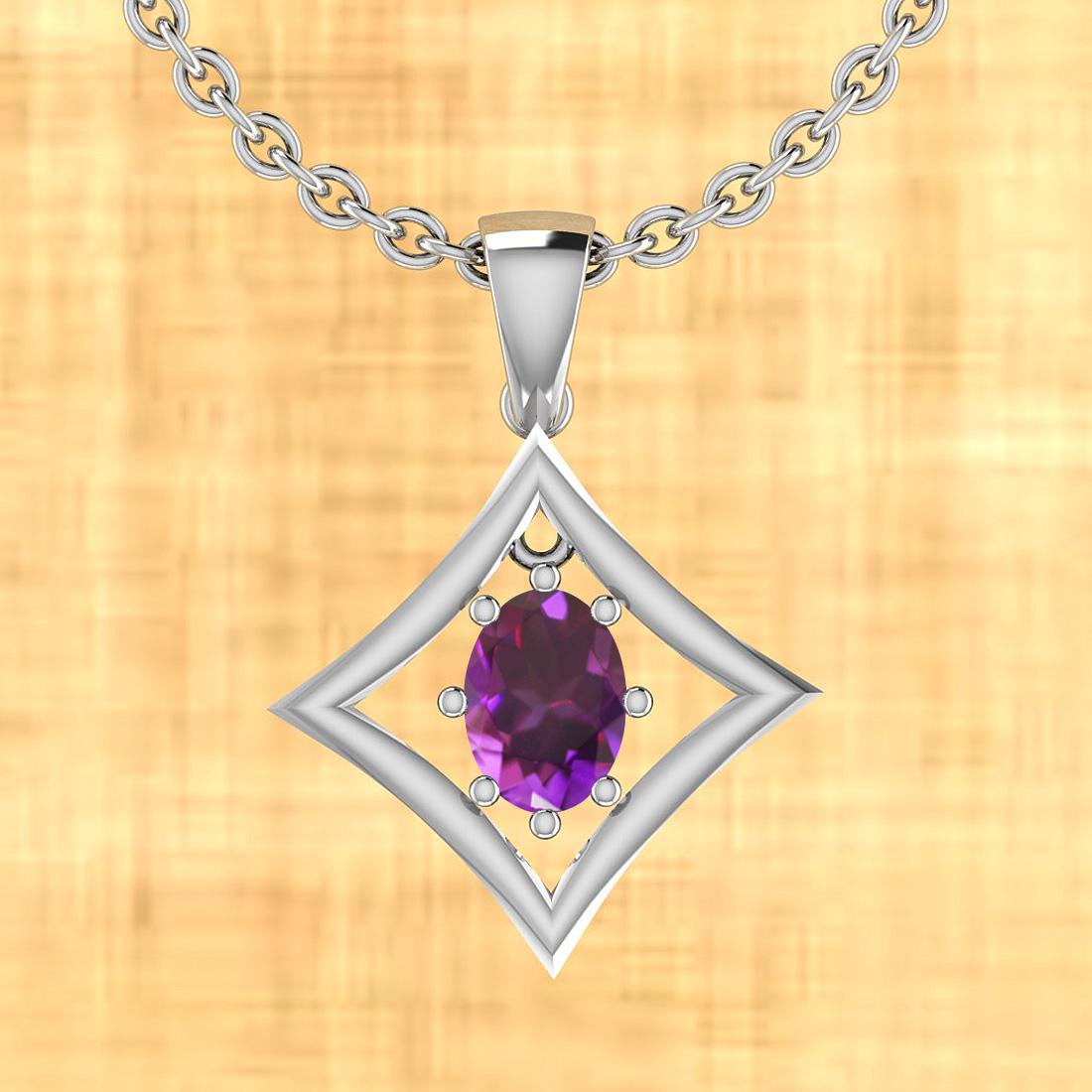 Certified 0.75 Ctw Amethyst 10K Gold Victorian Style Pe: Certified 0.75 Ctw Amethyst 10K Gold Victorian Style Pendant -- Center Stone Approx Weight: 0.75 Ctw (1 pcs Oval) Center Stone Color: Amethyst Center Stone Setting: Prong Metal Approx Weight: 2.00 Gra