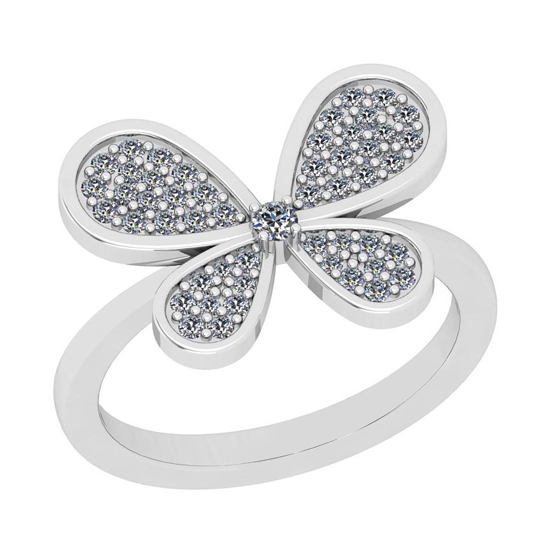 Certified 0.40 Ctw SI2/I1 Diamond 18K White Gold Butter: Certified 0.40 Ctw SI2/I1 Diamond 18K White Gold Butterfly Style Ring -- Center Diamond Approx Weight: 0.40 Ctw (Round Cut) Center Color: J-K Center Stone Clarity: SI2/I1 Center Stone Setting: Prong M