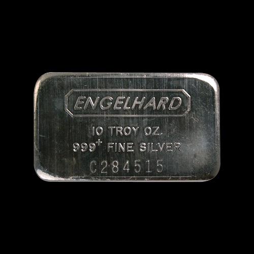 Engelhard Silver Bar 10 oz Bar - Wide Struck Logo Back: Engelhard Silver Bar 10 oz Bar - Wide Struck Logo Back -- Engelhard Silver Bar 10 oz Bar - Wide Struck Logo Back #IRS84732