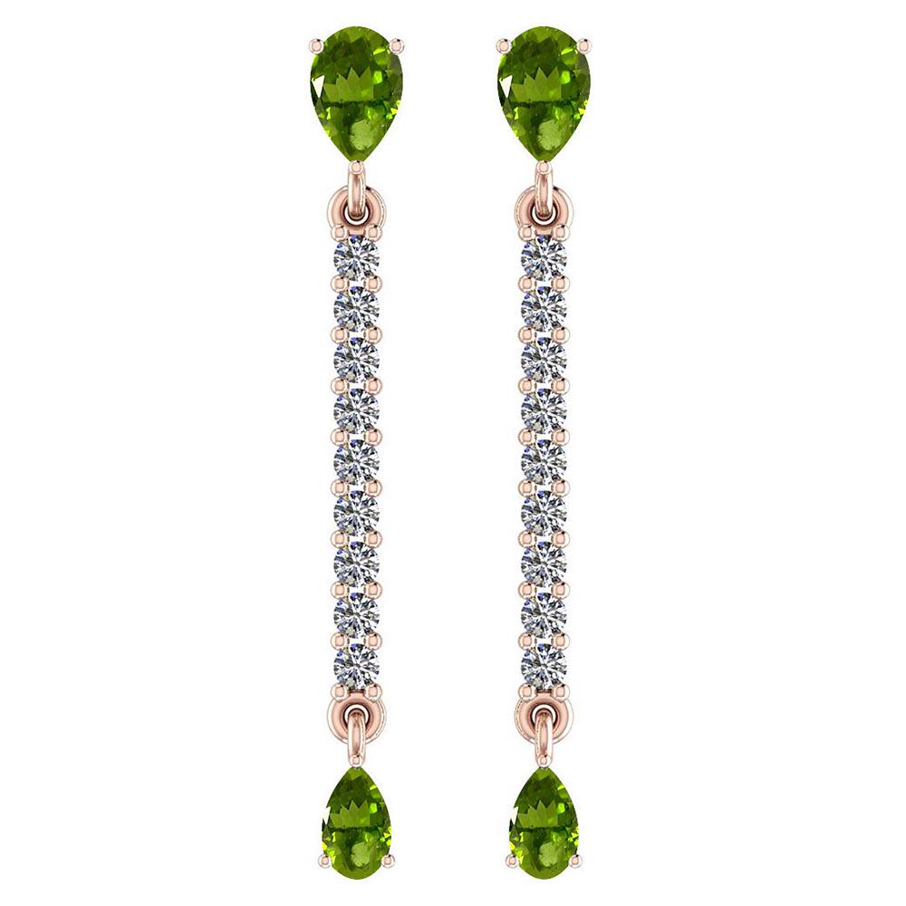 Certified 2.45 Ctw Peridot And Diamond VS/SI1 14K Yello: Certified 2.45 Ctw Peridot And Diamond VS/SI1 14K Yellow Gold Dangling Earrings -- Color Stone Approx Weight: 2.00 Ctw (4 Pcs Pear) Center Stone Color: Peridot Center Stone Setting: Prong Side Stone (