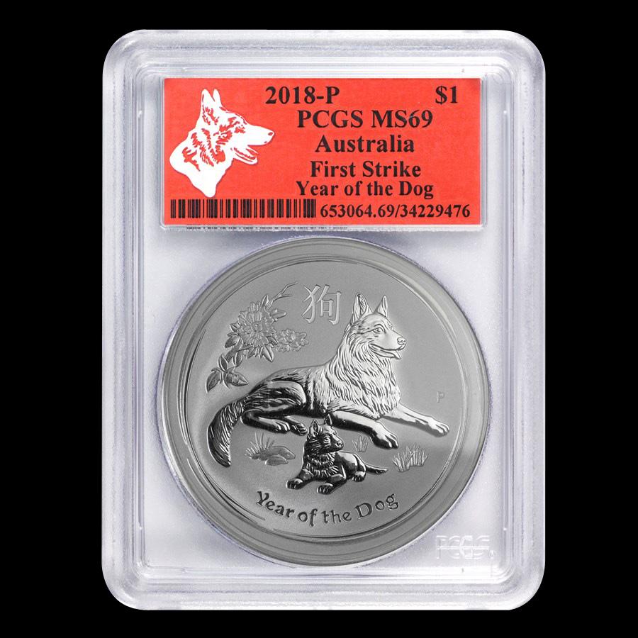 2018 Australia 1 oz Silver Lunar Dog MS-69 PCGS (FS, Re: 2018 Australia 1 oz Silver Lunar Dog MS-69 PCGS (FS, Red Label) -- 2018 Australia 1 oz Silver Lunar Dog MS-69 PCGS (FS, Red Label) #IRS98898