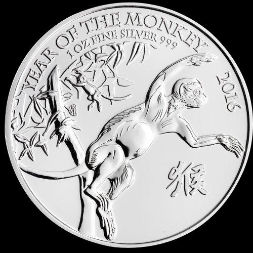 2016 1 oz British Silver Year of the Monkey: 2016 1 oz British Silver Year of the Monkey -- 1 oz British Silver Lunar Year of the Monkey .999 #IRS84742