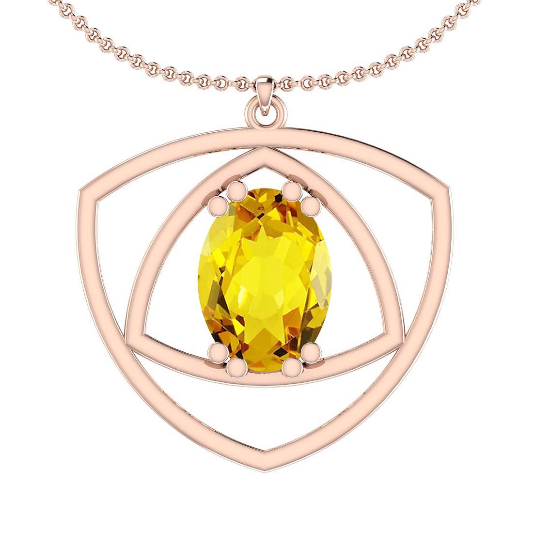 Certified 2.50 Ctw Lemon Topaz 10K Rose Gold Victorian: Certified 2.50 Ctw Lemon Topaz 10K Rose Gold Victorian Style Pendant -- Center Stone Approx Weight: 2.50 Ctw (1 Pcs Oval) Center Stone Color: Lemon Topaz Center Stone Setting: Prong Metal Approx Weigh