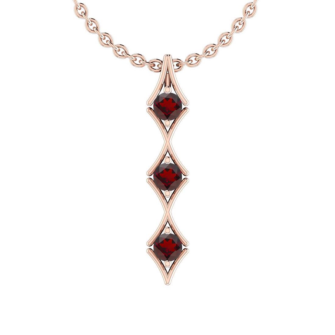 Certified 0.75 Ctw Garnet 10K Rose Gold Pendant: Certified 0.75 Ctw Garnet 10K Rose Gold Pendant -- Color Stone Approx Weight: 0.75 Ctw (3 pcs Round) Center Stone Color: Garnet Center Stone Setting: Prong Metal Approx Weight: 1.90 Gram 10K Rose Gold