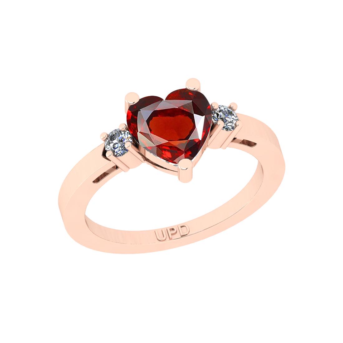1.45 Ctw SI2/I1 Garnet And Diamond 10K Rose Gold Ring: 1.45 Ctw SI2/I1 Garnet And Diamond 10K Rose Gold Ring -- Center Stone Weight : 1.25 Ctw ( Heart Cut ) Center Stone Color :-Garnet Center Stone Setting : Prong Side Stone Weight Of Ctw 0.20 Ctw Side St