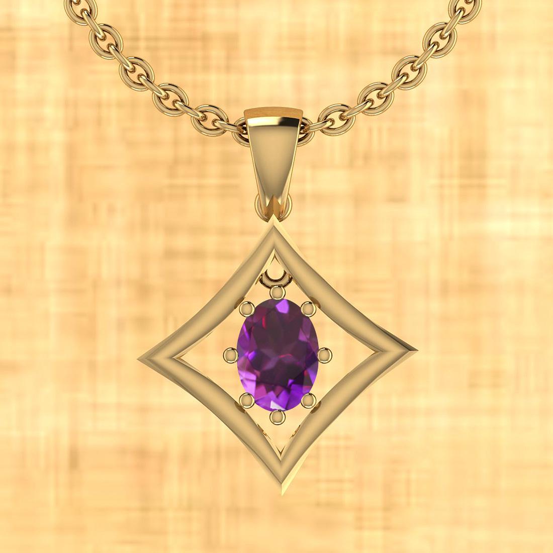 Certified 0.75 Ctw Amethyst 10K Gold Victorian Style Pe: Certified 0.75 Ctw Amethyst 10K Gold Victorian Style Pendant -- Center Stone Approx Weight: 0.75 Ctw (1 pcs Oval) Center Stone Color: Amethyst Center Stone Setting: Prong Metal Approx Weight: 2.00 Gra