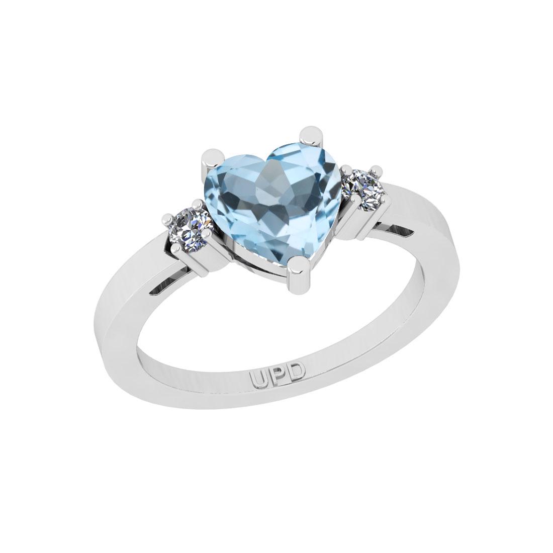 1.45 Ctw SI2/I1 Blue Topaz And Diamond 10K White Gold R: 1.45 Ctw SI2/I1 Blue Topaz And Diamond 10K White Gold Ring -- Center Stone Weight : 1.25 Ctw ( Heart Cut ) Center Stone Color :-Blue Topaz Center Stone Setting : Prong Side Stone Weight Of Ctw 0.20 Ct
